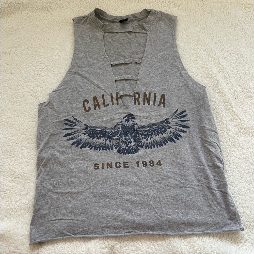 long california cutout muscle t-shirt